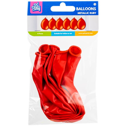Ballons rouges métallisés 30cm 6pcs