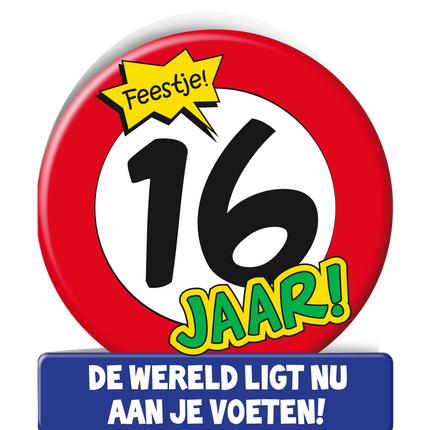 Carte d'anniversaire 16 ans Panneau de signalisation 16.5cm