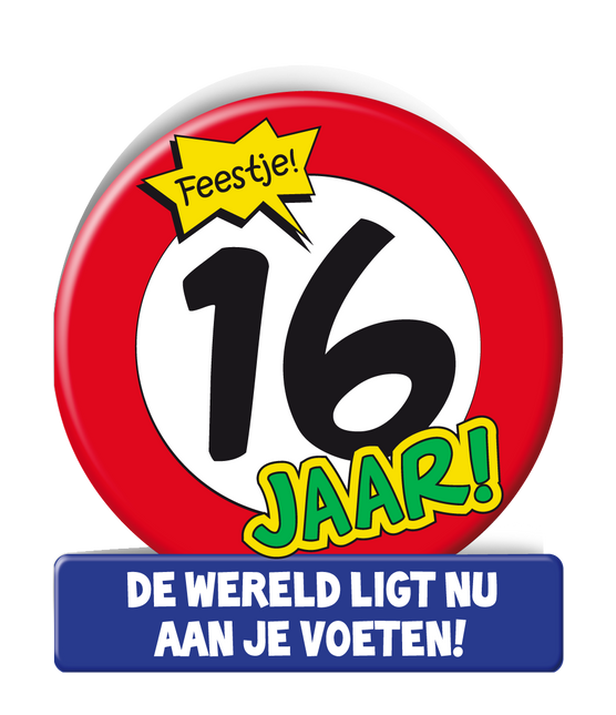 Carte d'anniversaire 16 ans Panneau de signalisation 16.5cm