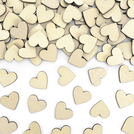Décoration de table Coeurs en bois 2cm 50pcs