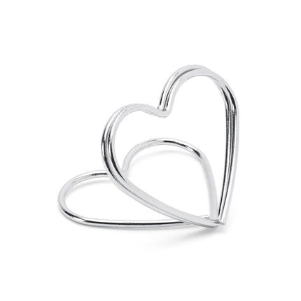 Porte-cartes de visite Cœurs Argent 2.5cm 10pcs