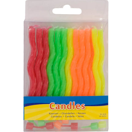 Bougies d'anniversaire Spirales 8cm 24pcs