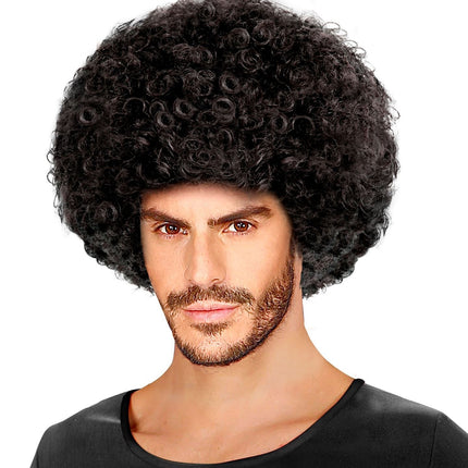 Perruque noire afro unisexe