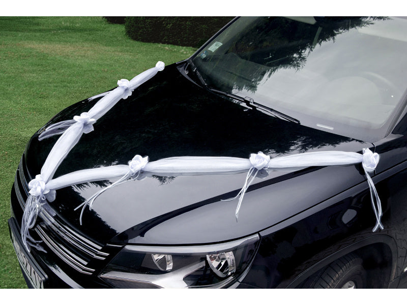 Décoration de voiture Fleur blanche 1.8m 2pcs
