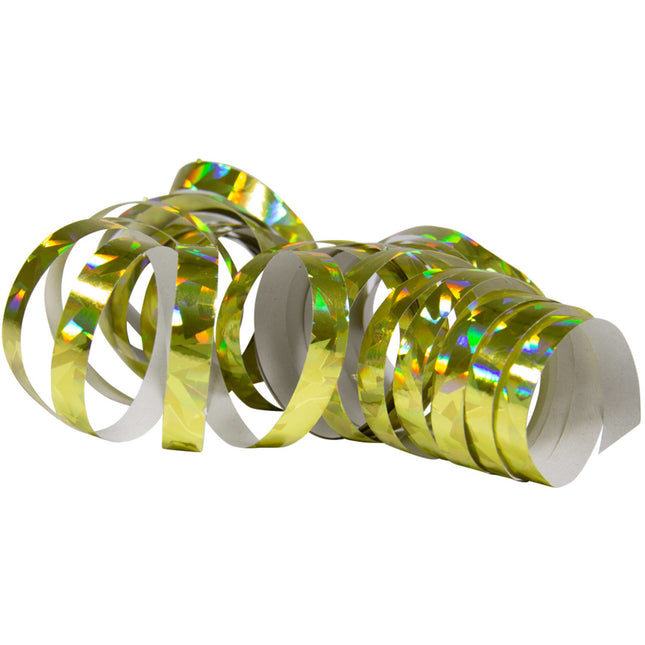 Serpentins dorés Holographiques 4m 18 anneaux 2pcs