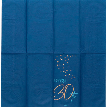 Serviettes de table 30 ans Bleu 33cm 10pcs
