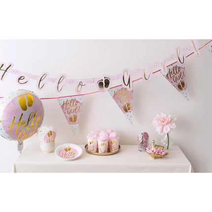 Assiettes Hello Girl en papier 23cm 10pcs