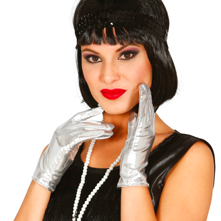 Gants argentés 22cm