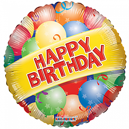 Ballon à l'hélium Happy Birthday Balloons Banner 45cm empty