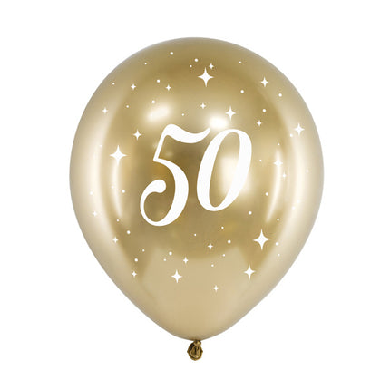 Ballons 50 ans or 30cm 6pcs