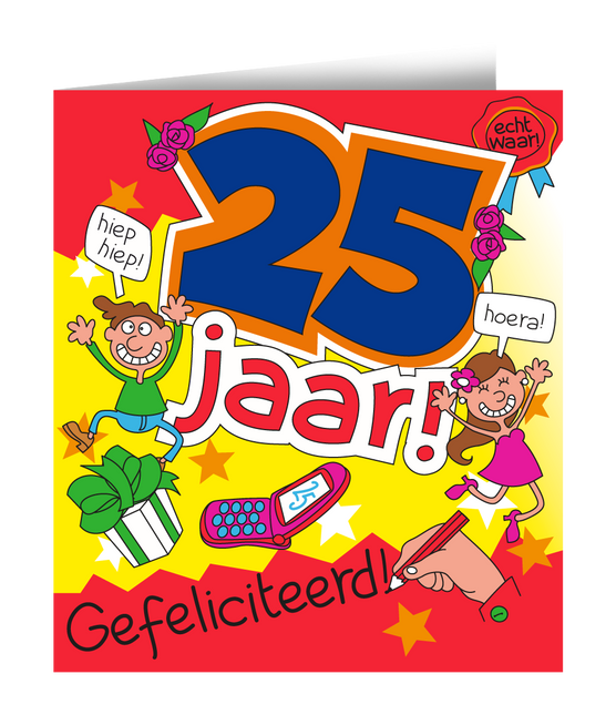 Carte d'anniversaire 25 Years Cartoon 16.5cm