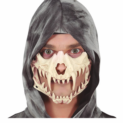 Masque d'Halloween dents de crâne