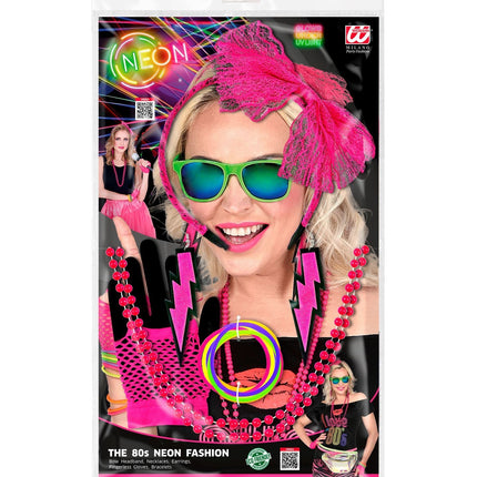 Neon 80S Set d'accessoires rose 5 pièces
