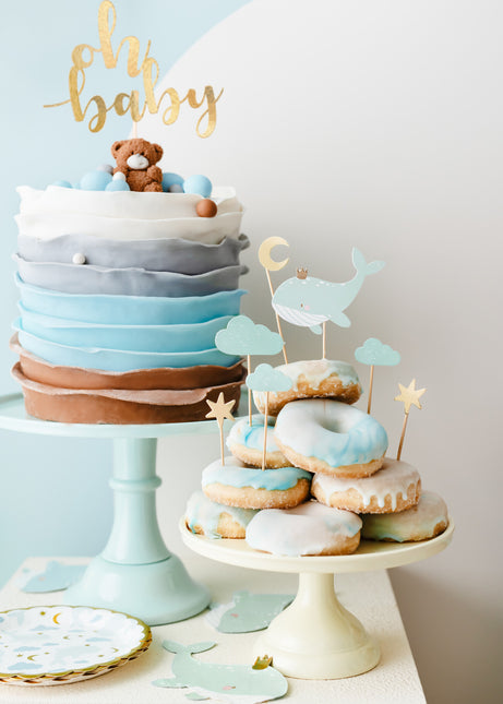 Décor de gâteau doré Oh Baby 25cm