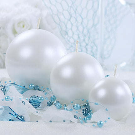 Bougies Globe Pearl Metallic 8cm 6pcs