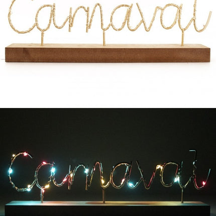 Tablette avec texte Carnaval éclairé