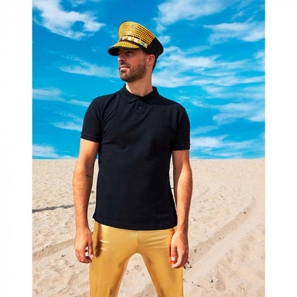Casquette pailletée d'or