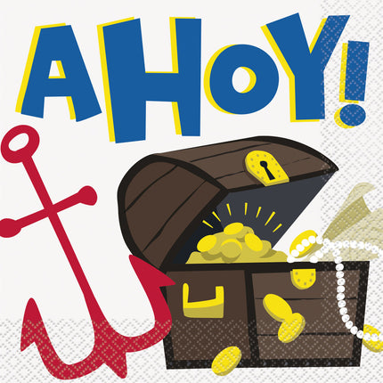 Serviettes de table Pirates Ahoy 33cm 16pcs