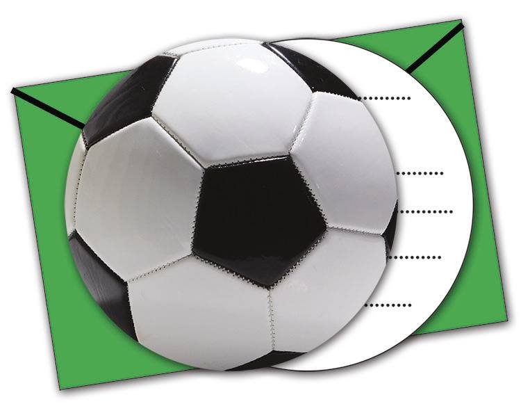 Invitations pour le football Décoration 6pcs