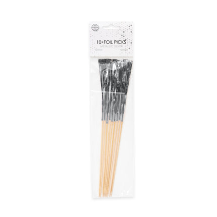 Bâtons de cocktail argentés Parasol long 10pcs