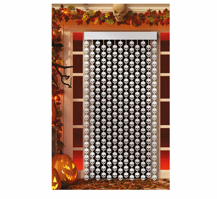 Rideau de porte Halloween têtes de mort 2m