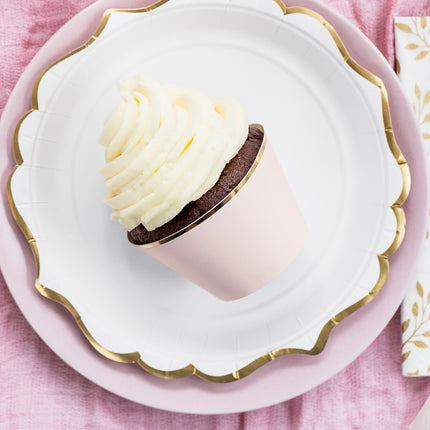 Moules à cupcake rose clair pastel 7.6cm 6pcs