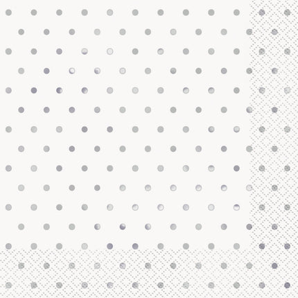 Serviettes Confetti Argent 25cm 16pcs