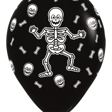 Ballons Squelette Noir 30cm 25pcs