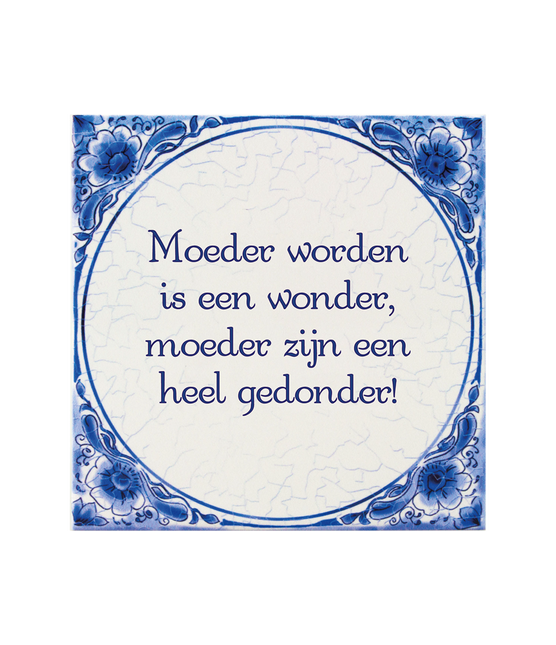 Carreau bleu de Delft Devenir mère 14.5cm