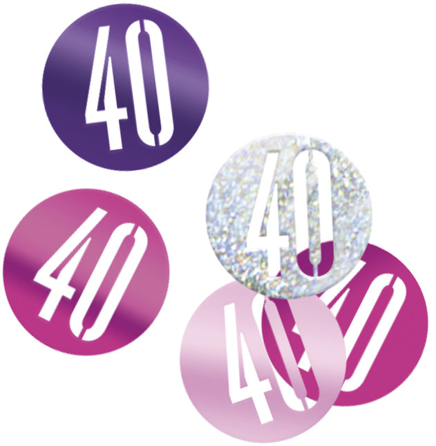Confetti de table 40 ans Rose 14gr