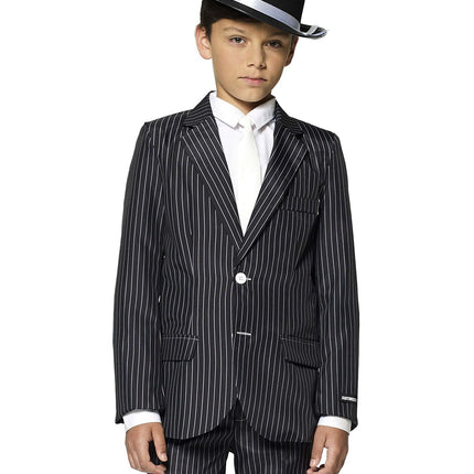 Gangster Pinstripe Black Suit Boy <tc>Suitmeister</tc>