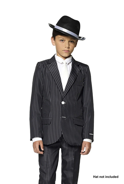 Gangster Pinstripe Black Suit Boy <tc>Suitmeister</tc>