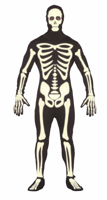 Costume d'Halloween Squelette Homme Noir L