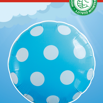 Ballon d'hélium Dots Light Blue 45cm Vide