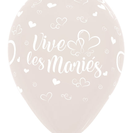 Ballons Vive Les Maries Coeurs Cristal Clair 30cm 25pcs