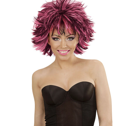 Perruque Rocker Noir Rose
