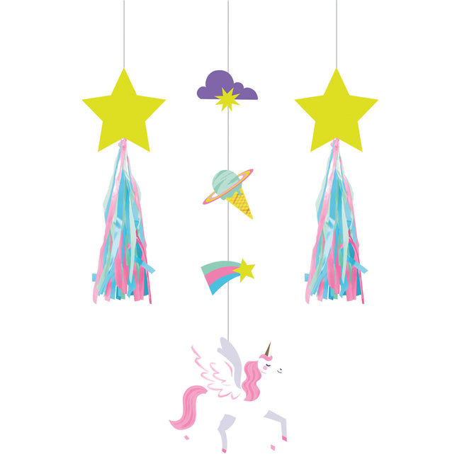 Décoration suspendue Licorne 69cm 3 pièces