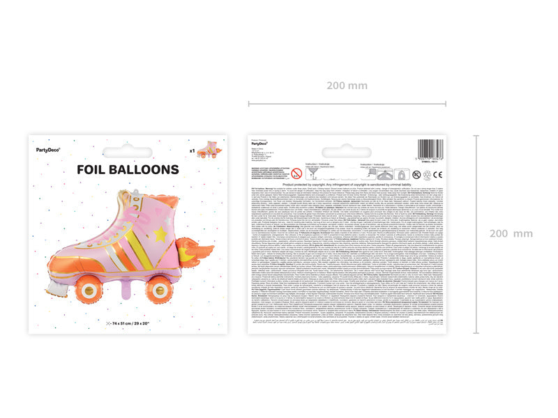 Ballon à l'hélium patins à roulettes vide 74cm