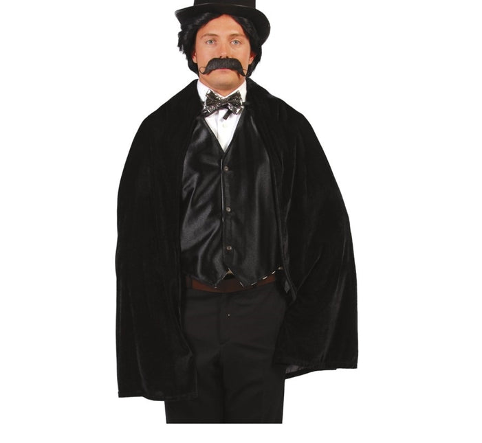 Cape d'Halloween en velours noir 1m