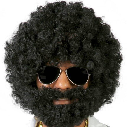 Perruque afro avec barbe