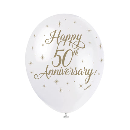Ballons Happy 50th Anniversary 30cm 5pcs