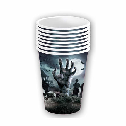 Tasses d'Halloween Cimetière 240ml 6pcs