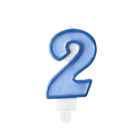 Bougie 2 ans Bleu 7cm