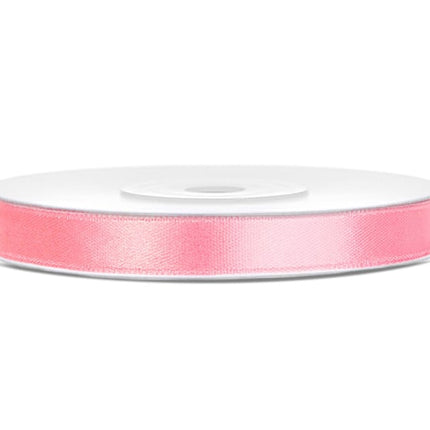 Ruban de satin rose clair 6 mm 25 m