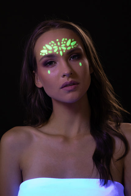 Moon Glow Bijoux de visage qui brillent dans l'obscurité Aurores boréales