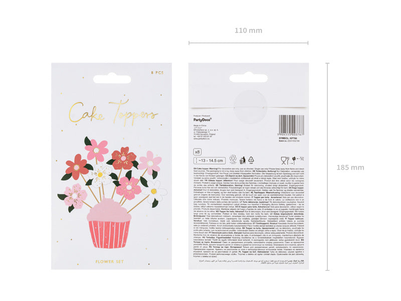 Décor de gâteau Fleurs 14.5cm 8pcs