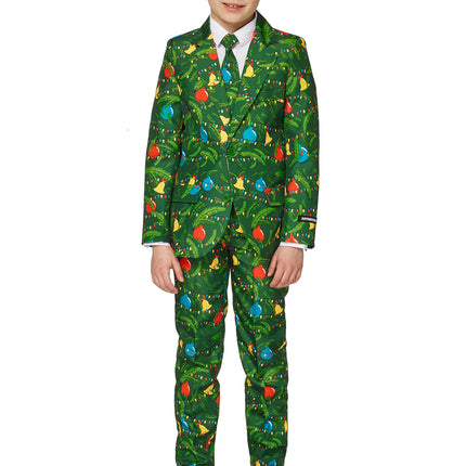 Costume vert Noël avec l'enfant de lumière