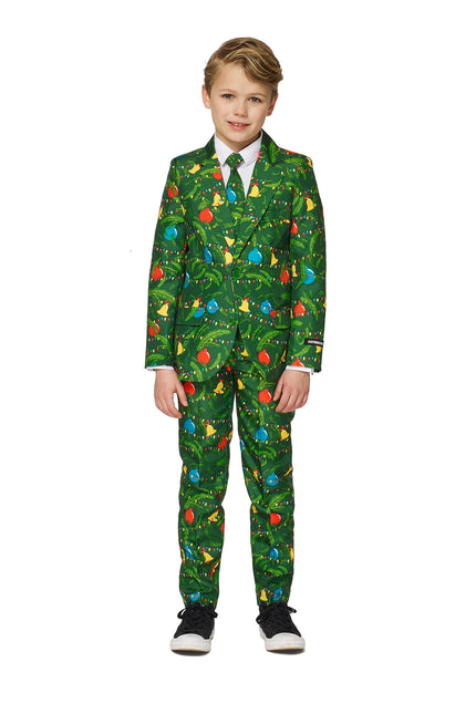 Costume vert Noël avec l'enfant de lumière