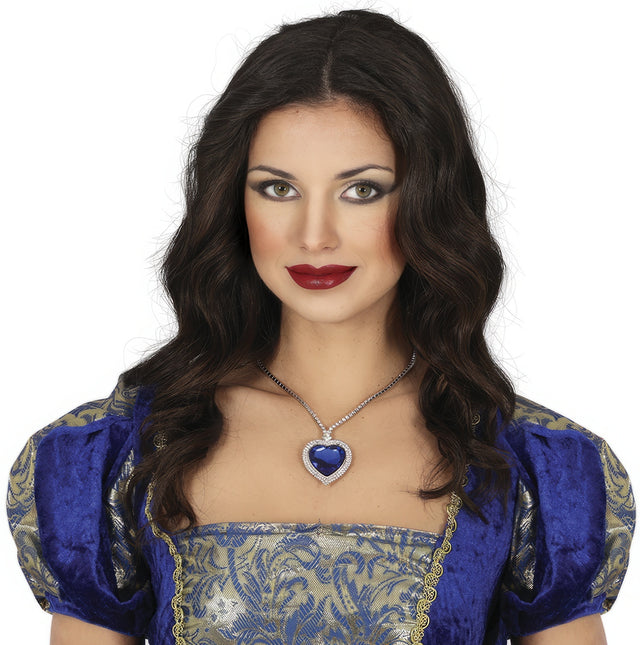 Collier Argent Coeur Bleu