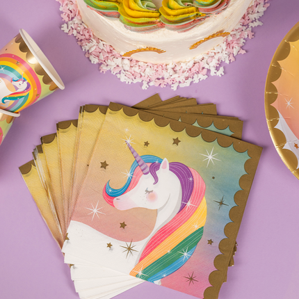 Serviettes de table Licorne 16cm 16pcs